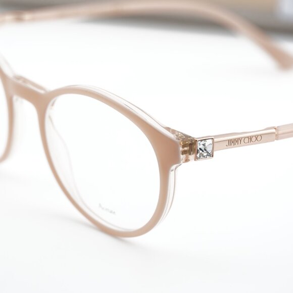 Jimmy Choo JC272 08XO 00 Round 49mm Eyeglasses - Pink on Crystal - Picture 2 of 11